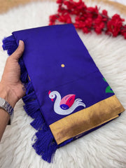 Soft Paithani Silk Polka Dots Rajhans Saree
