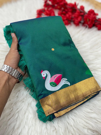 Soft Paithani Silk Polka Dots Rajhans Saree