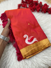 Soft Paithani Silk Polka Dots Rajhans Saree