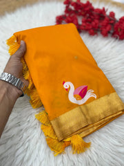 Soft Paithani Silk Polka Dots Rajhans Saree