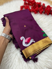 Soft Paithani Silk Polka Dots Rajhans Saree