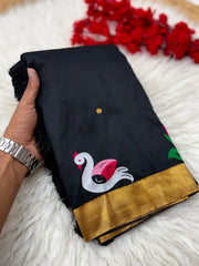 Soft Paithani Silk Polka Dots Rajhans Saree