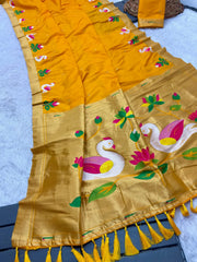 Soft Paithani Silk Polka Dots Rajhans Saree