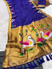 Soft Paithani Silk Polka Dots Rajhans Saree