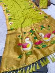 Soft Paithani Silk Polka Dots Rajhans Saree