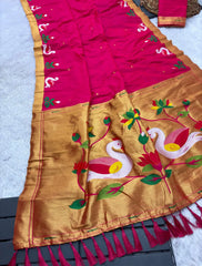 Soft Paithani Silk Polka Dots Rajhans Saree