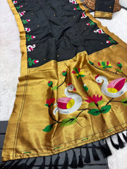 Soft Paithani Silk Polka Dots Rajhans Saree