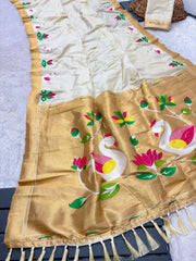 Soft Paithani Silk Polka Dots Rajhans Saree