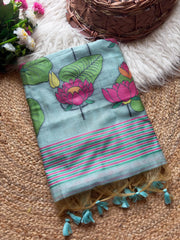Pure Muga Cotton Lotus Trend Saree
