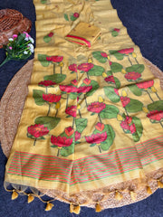 Pure Muga Cotton Lotus Trend Saree