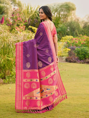 Soft Ilkal Paithani Silk Saree