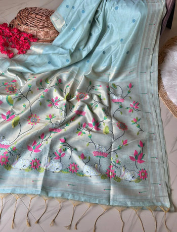 Premium Pichwai Soft Muga Cotton Paithani Saree