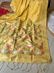 Premium Pichwai Soft Muga Cotton Paithani Saree
