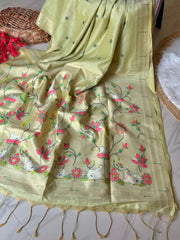 Premium Pichwai Soft Muga Cotton Paithani Saree