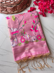 Premium Pichwai Soft Muga Cotton Paithani Saree