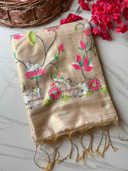 Premium Pichwai Soft Muga Cotton Paithani Saree