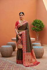 Soft Banarasi Silk Zari Weaving Saree