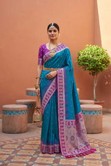 Soft Banarasi Silk Zari Weaving Saree