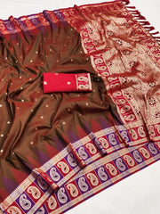 Soft Banarasi Silk Zari Weaving Saree