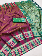 Soft Banarasi Silk Zari Weaving Saree