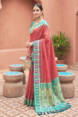 Soft Banarasi Silk Zari Weaving Saree