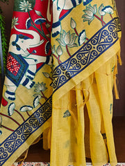 Soft Muga Cotton Rajwadi Elephant Saree