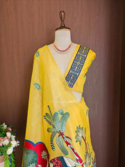 Soft Muga Cotton Rajwadi Elephant Saree