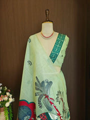 Soft Muga Cotton Rajwadi Elephant Saree