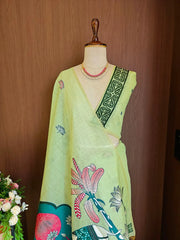 Soft Muga Cotton Rajwadi Elephant Saree