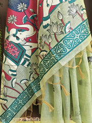 Soft Muga Cotton Rajwadi Elephant Saree
