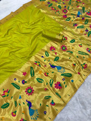 Premium Soft Half Half Brocade Paithani Saree
