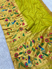 Premium Soft Half Half Brocade Paithani Saree