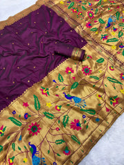 Premium Soft Half Half Brocade Paithani Saree