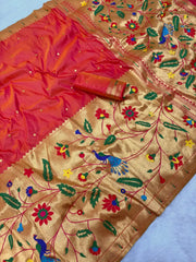 Premium Soft Half Half Brocade Paithani Saree