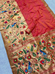 Premium Soft Half Half Brocade Paithani Saree