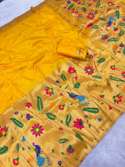 Premium Soft Half Half Brocade Paithani Saree