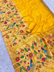 Premium Soft Half Half Brocade Paithani Saree