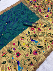 Premium Soft Half Half Brocade Paithani Saree