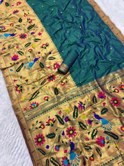 Premium Soft Half Half Brocade Paithani Saree