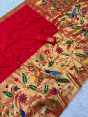Premium Soft Half Half Brocade Paithani Saree