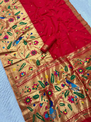 Premium Soft Half Half Brocade Paithani Saree