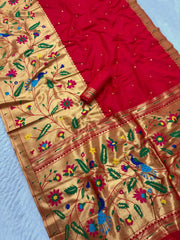 Premium Soft Half Half Brocade Paithani Saree
