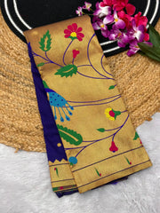 Premium Soft Half Half Brocade Paithani Saree