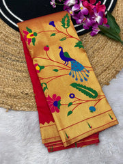 Premium Soft Half Half Brocade Paithani Saree