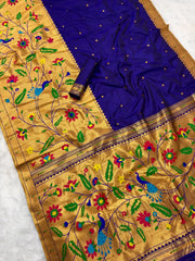 Premium Soft Half Half Brocade Paithani Saree