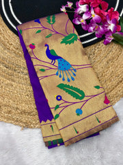 Premium Soft Half Half Brocade Paithani Saree