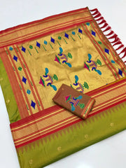 Soft Traditional Paithani Gadwal Border Saree