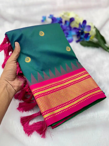 Soft Traditional Paithani Gadwal Border Saree
