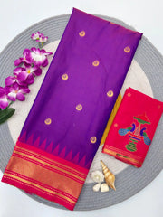 Soft Traditional Paithani Gadwal Border Saree