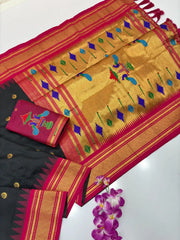 Soft Traditional Paithani Gadwal Border Saree